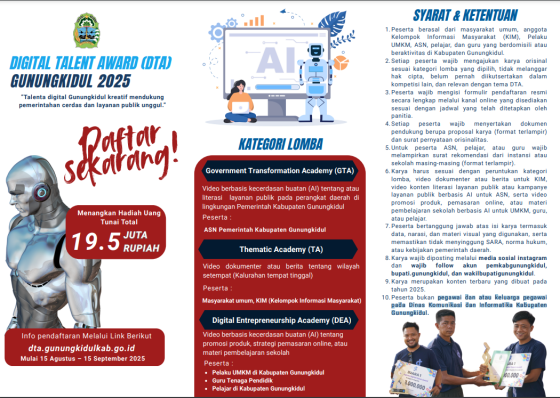 Ikuti Digital Talent Award (DTA) Gunungkidul 2025 dan Raih Hadiah Jutaan Rupiah